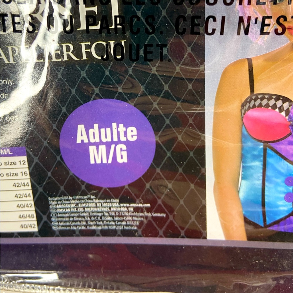 AMSCAN Mad Hatter Corset Bustier Multicolor Adult Size M/L - Picture 9 of 9